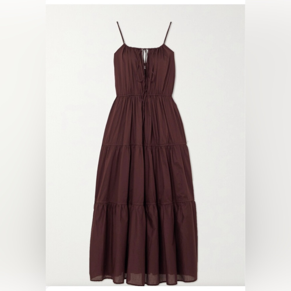 NWT Faithful The Brand Henri Gathered Tiered Cotton-voile Dress